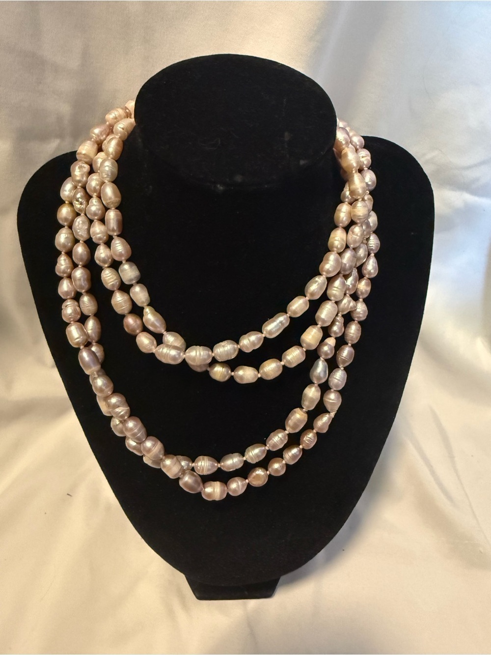VNTG Unique Endless Peanut Baroque Pearl Rope Necklace 31” Luxe Boho